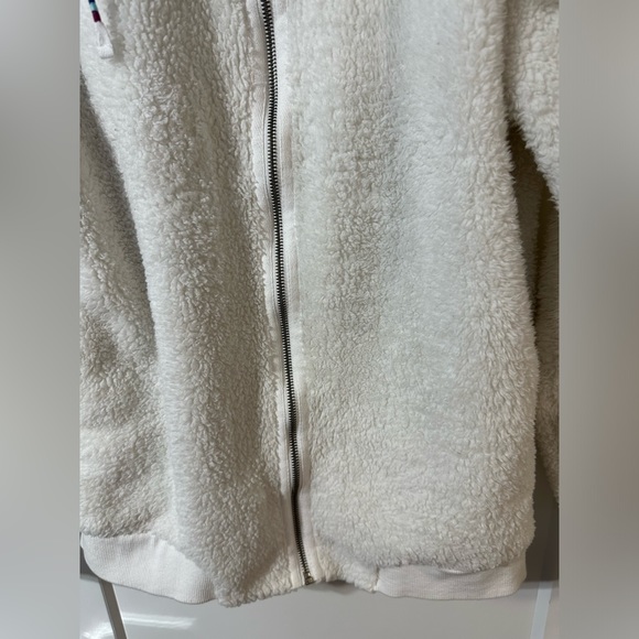 Roxy Sherpa cozy zip up cream sweater jacket size large - Picture 7 of 13